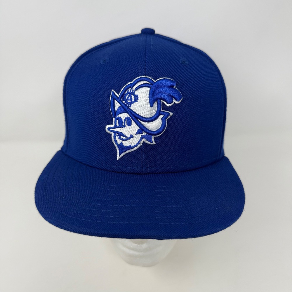 New Era 59FIFTY Albuquerque Dukes Fitted Hat Blue Wool Size 7 5/8 MiLB Cap